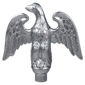 Metal Perched 5″ x 5″ Eagle Silver with Ferrule