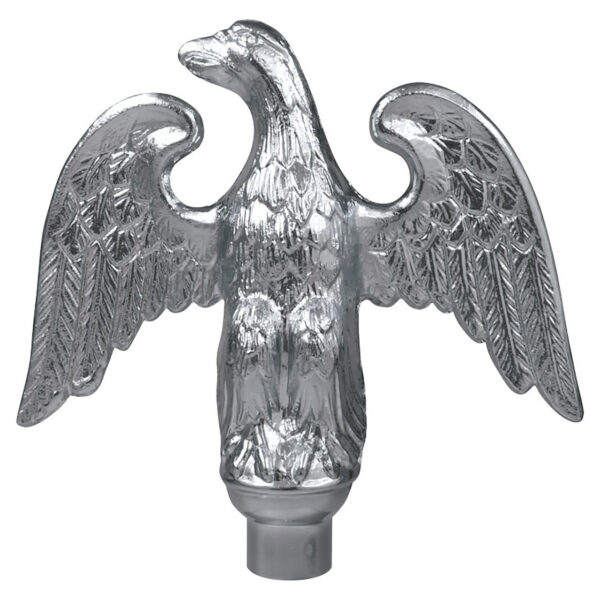 Metal Perched 5″ x 5″ Eagle Silver with Ferrule