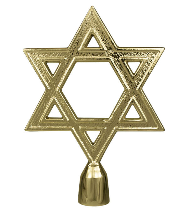 Metal Gold Star of David Pole Topper